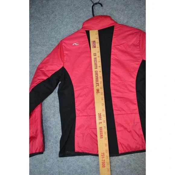 KJUS Ski Jacket Women's 38 / M Red Pink Insulated Primaloft Puffer Snow Full Zip